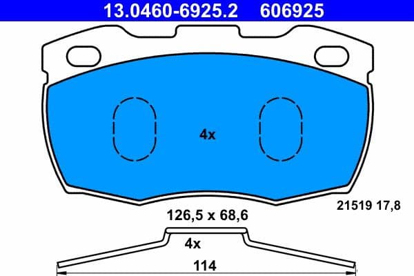 Brake Pad Set, disc brake 13.0460-6925.2 - image 2