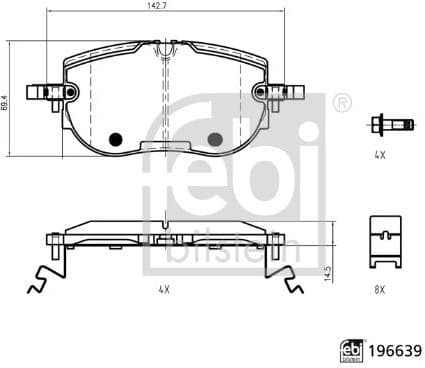 Brake Pad Set, disc brake 196639