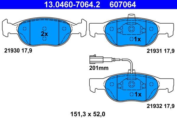 Brake Pad Set, disc brake 13.0460-7064.2 - image 2