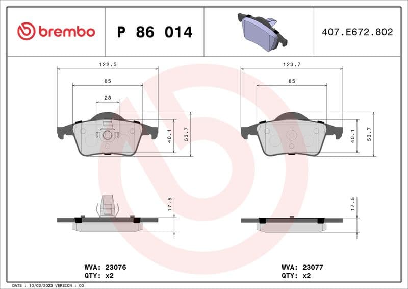 Brake pads rear, Top Quality P86014 - image 3