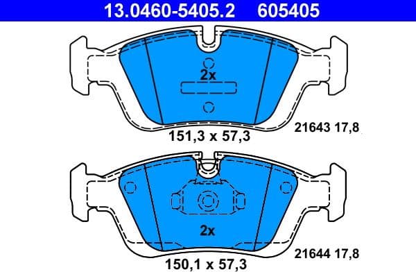Brake Pad Set, disc brake 13.0460-5405.2 - image 2
