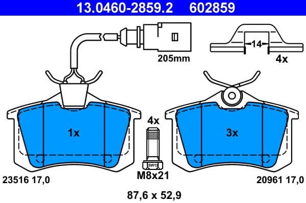 Brake Pad Set, disc brake 13.0460-2859.2 - image 3