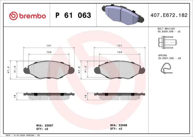 Brake Pad Set, disc brake PRIME LINE P61063 - image 3