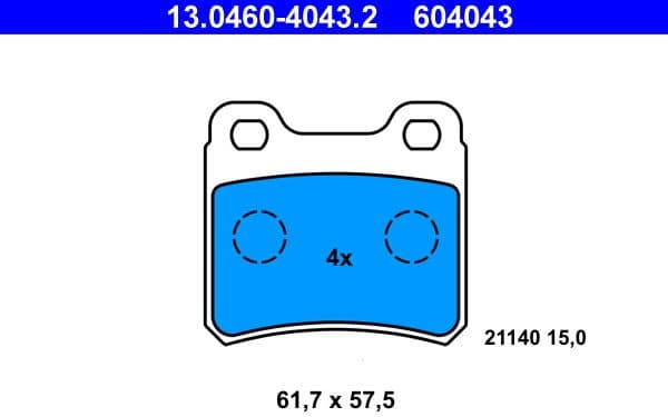 Brake Pad Set, disc brake 13.0460-4043.2 - image 2