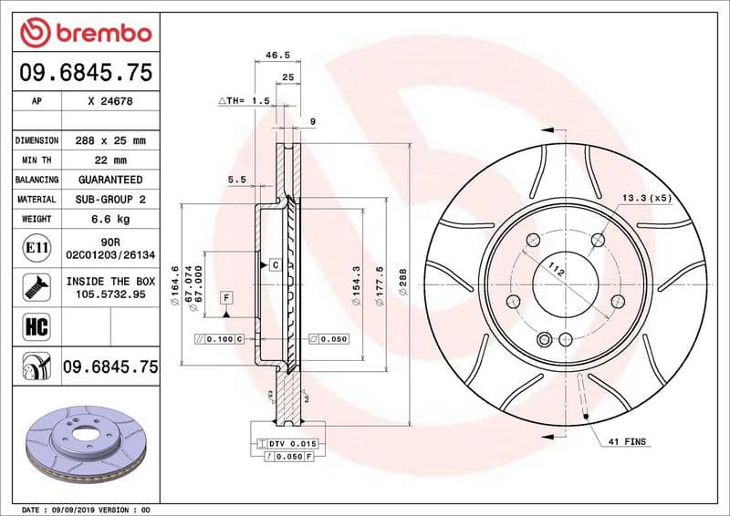 Brake Disc XTRA LINE - Max 09.6845.75 - image 3