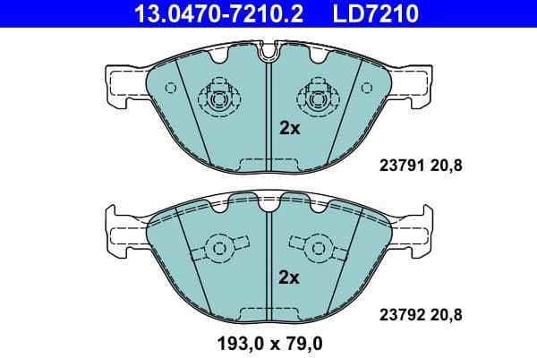 Brake Pad Set, disc brake ATE Ceramic 13.0470-7210.2 - image 2