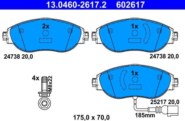 Brake Pad Set, disc brake 13.0460-2617.2 - image 2