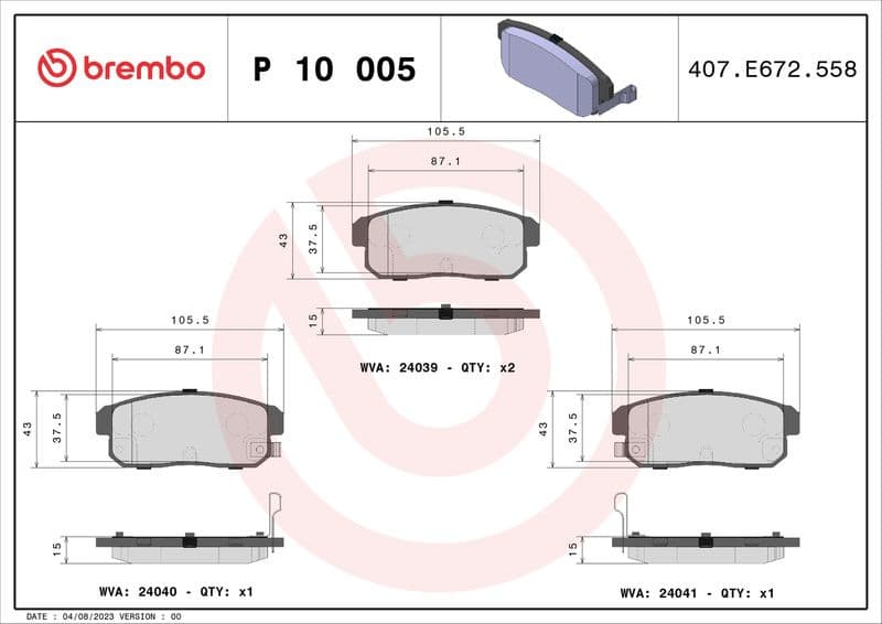 Brake Pad Set, disc brake PRIME LINE P10005 - image 3