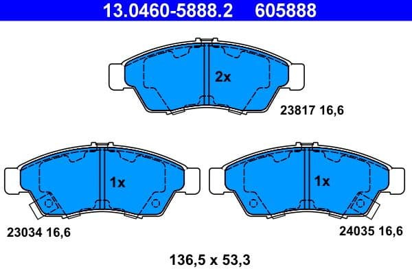Brake Pad Set, disc brake 13.0460-5888.2 - image 2