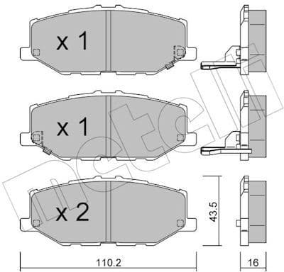 Brake Pad Set, disc brake 22-1215-0