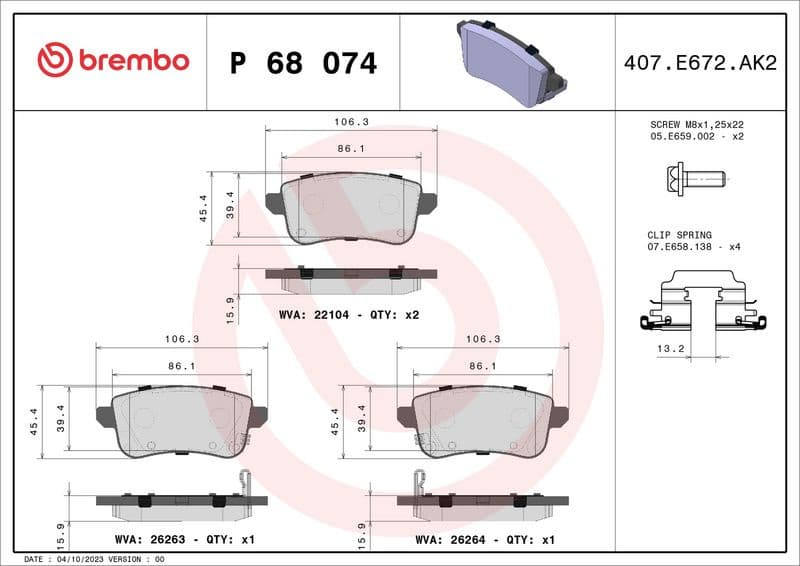 Brake Pad Set, disc brake PRIME LINE P 68 074 - image 2
