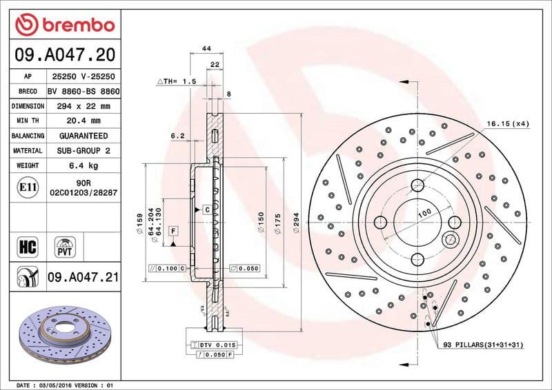 Brake Disc PRIME LINE - UV Coated 09.A047.21 - image 3