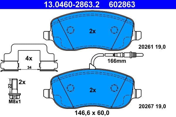 Brake Pad Set, disc brake 13.0460-2863.2 - image 2
