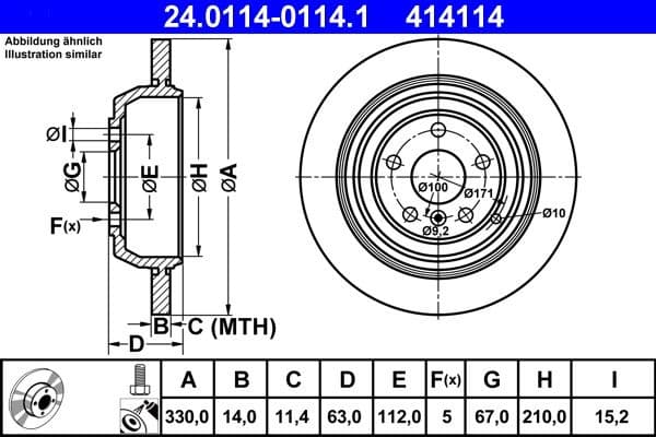 Brake Disc 24.0114-0114.1 - image 2