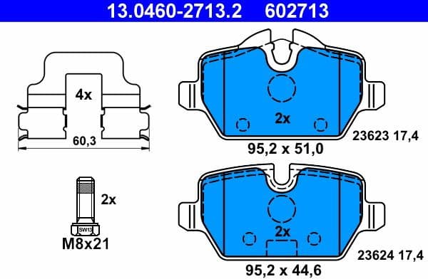 Brake Pad Set, disc brake 13.0460-2713.2 - image 2