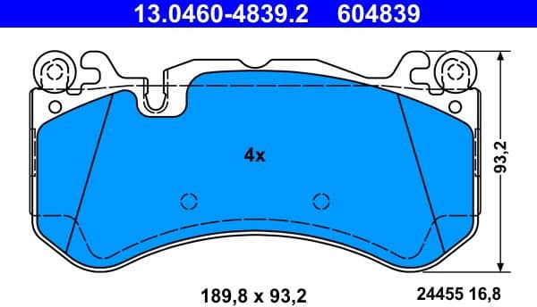 Brake Pad Set, disc brake 13.0460-4839.2 - image 2