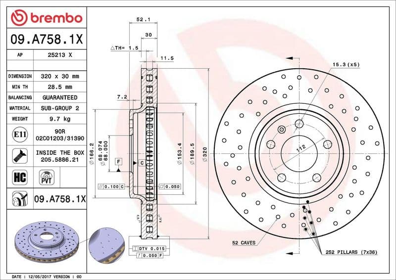 Brake Disc XTRA LINE - Xtra 09.A758.1X - image 3