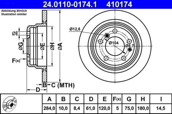 Brake Disc 24.0110-0174.1 - image 2