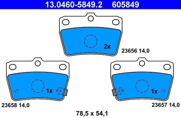 Brake Pad Set, disc brake 13.0460-5849.2 - image 2