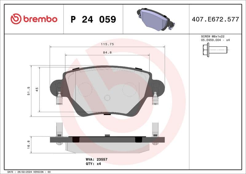Brake Pad Set, disc brake PRIME LINE P24059 - image 3