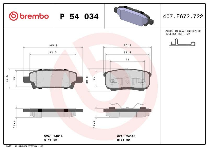 Brake Pad Set, disc brake PRIME LINE P54034 - image 3