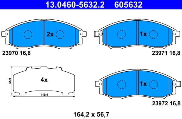 Brake Pad Set, disc brake 13.0460-5632.2 - image 2