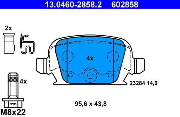 Brake Pad Set, disc brake 13.0460-2858.2 - image 2