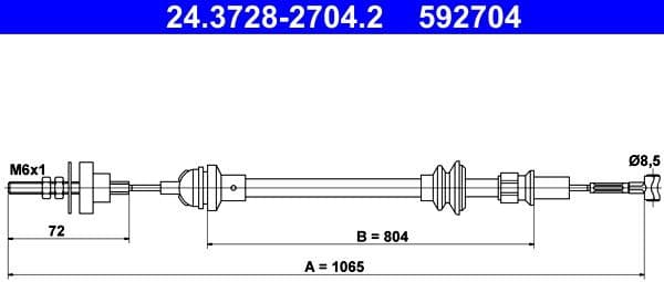 Cable Pull, clutch control 24.3728-2704.2 - image 2