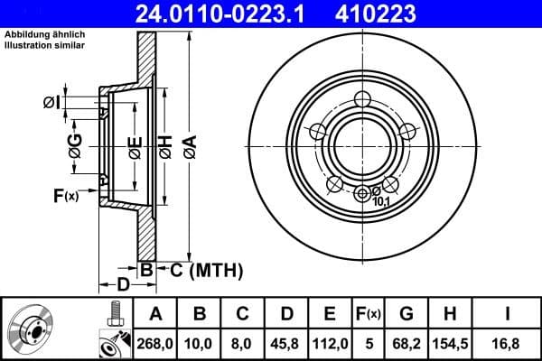 Brake Disc 24.0110-0223.1 - image 2