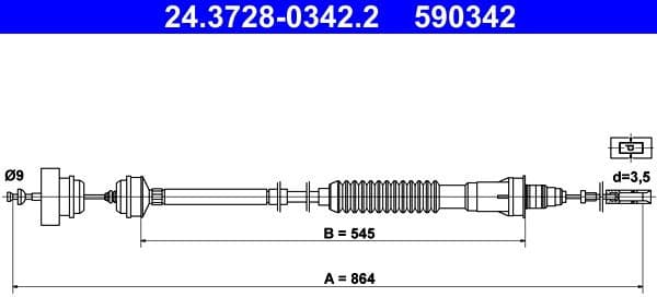 Cable Pull, clutch control 24.3728-0342.2 - image 2