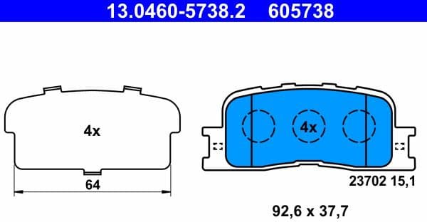 Brake Pad Set, disc brake 13.0460-5738.2 - image 2
