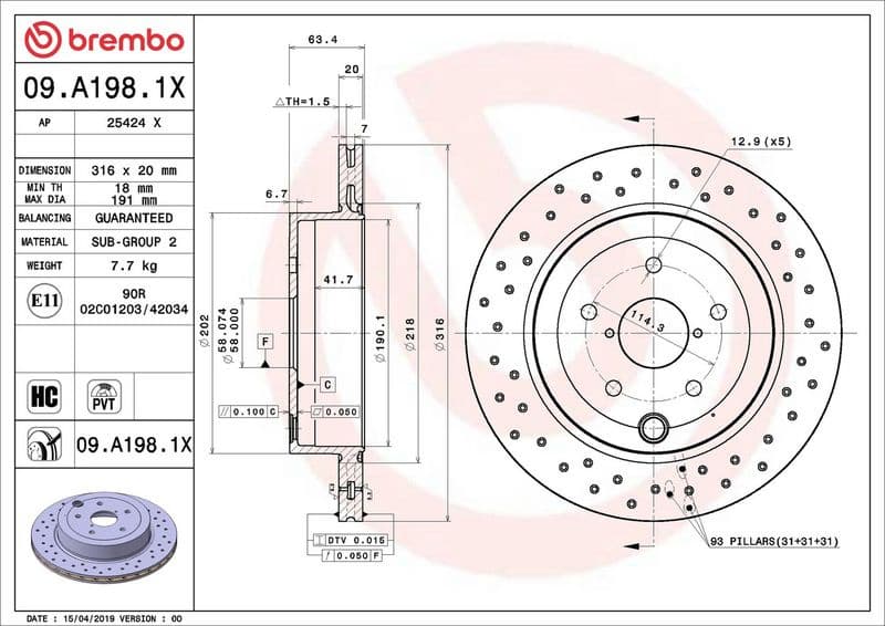 Brake Disc XTRA LINE - Xtra 09.A198.1X - image 2