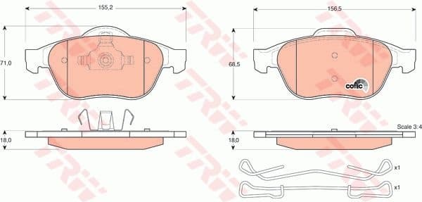 Brake pads front, Top Quality GDB1468 - image 4
