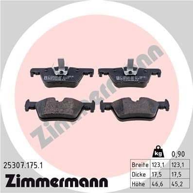 Brake Pad Set, disc brake 25307.175.1