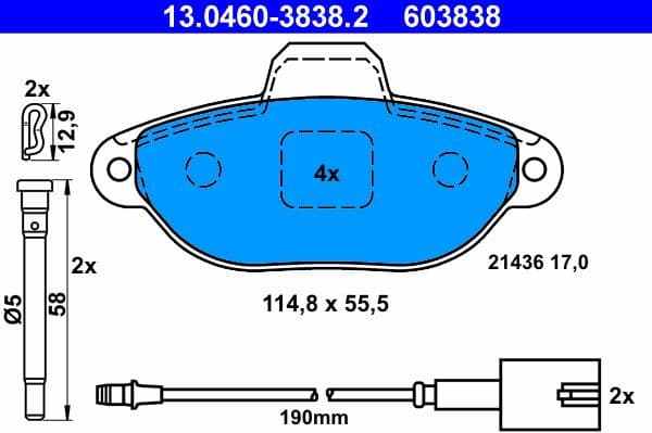 Brake Pad Set, disc brake 13.0460-3838.2 - image 2