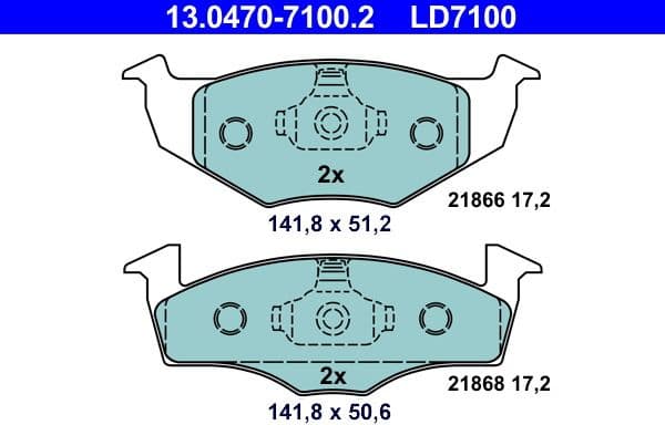 Brake Pad Set, disc brake ATE Ceramic 13.0470-7100.2 - image 2