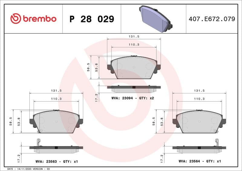 Brake pads front, Top Quality P28029 - image 3