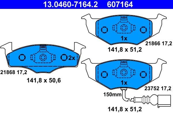 Brake Pad Set, disc brake 13.0460-7164.2 - image 2