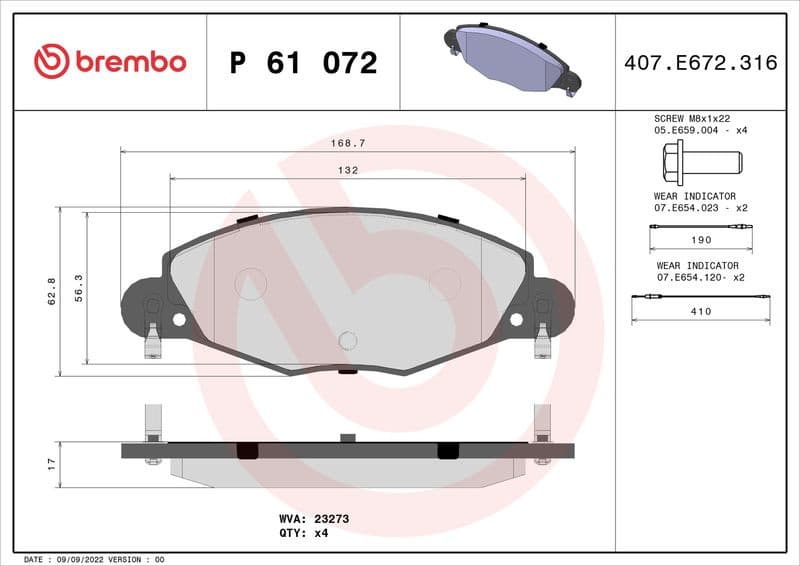 Brake Pad Set, disc brake PRIME LINE P61072 - image 3
