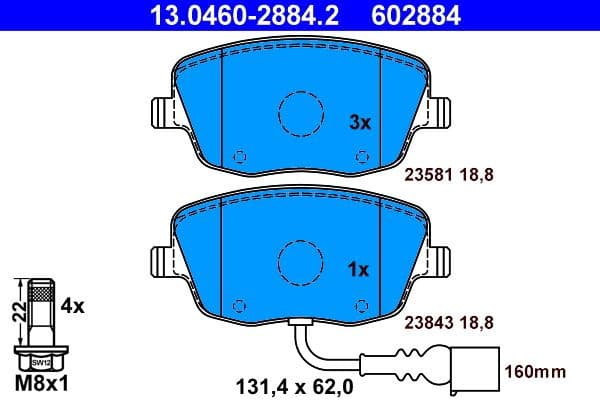 Brake Pad Set, disc brake 13.0460-2884.2 - image 2