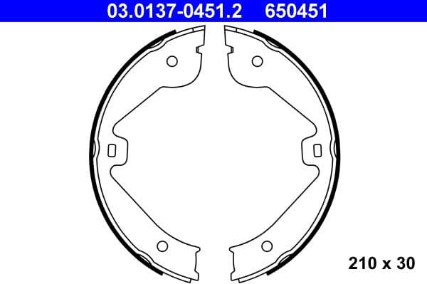 Brake Shoe Set, parking brake 03.0137-0451.2 - image 2