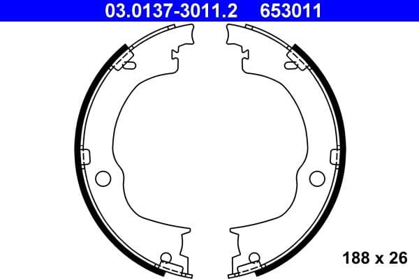 Brake Shoe Set, parking brake 03.0137-3011.2 - image 2
