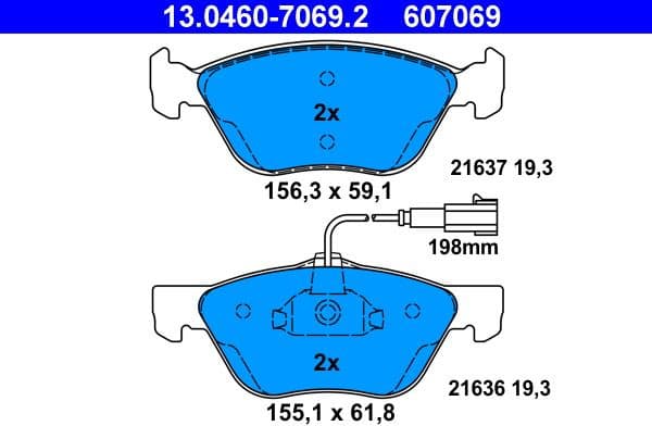 Brake Pad Set, disc brake 13.0460-7069.2 - image 2