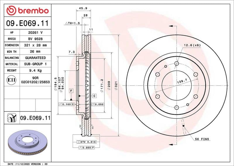 Brake Disc PRIME LINE - UV Coated 09.E069.11 - image 3