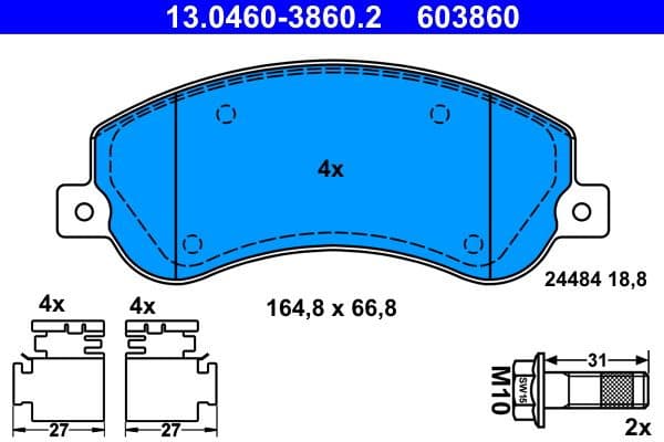 Brake Pad Set, disc brake 13.0460-3860.2 - image 2