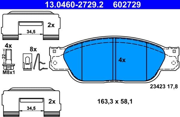 Brake Pad Set, disc brake 13.0460-2729.2 - image 2