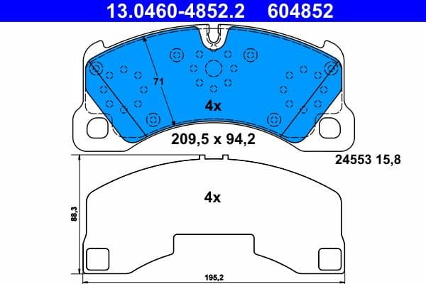 Brake Pad Set, disc brake 13.0460-4852.2 - image 2