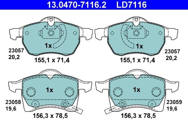 Brake Pad Set, disc brake 13.0470-7116.2 - image 2