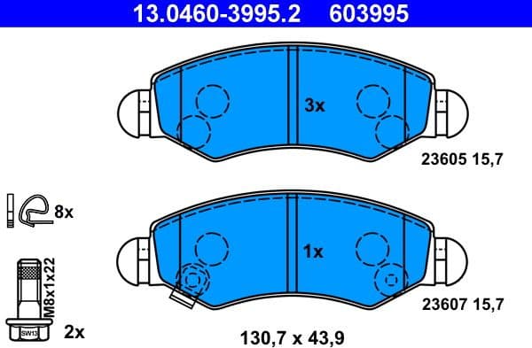 Brake Pad Set, disc brake 13.0460-3995.2 - image 2