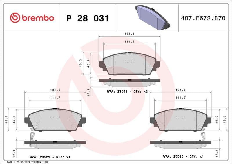 Brake Pad Set, disc brake PRIME LINE P28031 - image 3